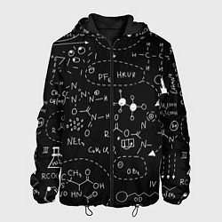 Куртка с капюшоном мужская Химические формулы на чёрном, цвет: 3D-черный