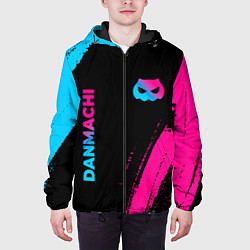 Куртка с капюшоном мужская DanMachi - neon gradient: надпись, символ, цвет: 3D-черный — фото 2
