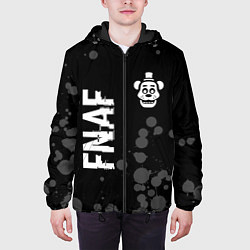 Куртка с капюшоном мужская FNAF glitch на темном фоне: надпись, символ, цвет: 3D-черный — фото 2
