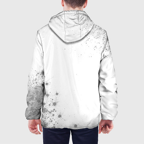 Мужская куртка Skyrim glitch на светлом фоне: надпись, символ / 3D-Белый – фото 4