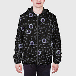 Куртка с капюшоном мужская Пузырьки, цвет: 3D-черный — фото 2