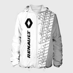 Куртка с капюшоном мужская Renault speed на светлом фоне со следами шин: по-в, цвет: 3D-белый