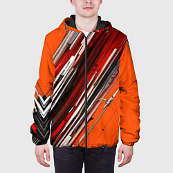 Куртка с капюшоном мужская Киберпанк модерн линии, цвет: 3D-черный — фото 2