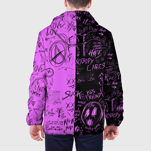 Мужская куртка Dead inside purple black / 3D-Белый – фото 4