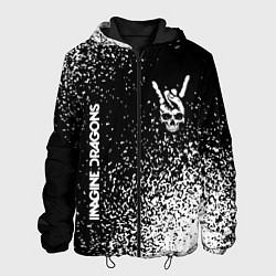 Куртка с капюшоном мужская Imagine Dragons и рок символ на темном фоне, цвет: 3D-черный