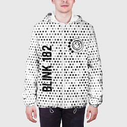 Куртка с капюшоном мужская Blink 182 glitch на светлом фоне: надпись, символ, цвет: 3D-белый — фото 2