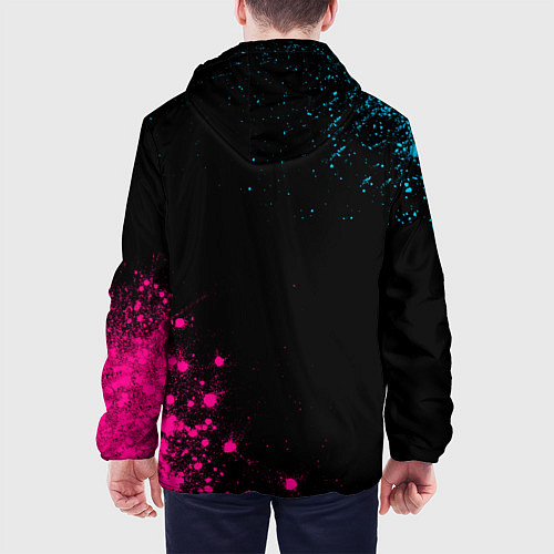 Мужская куртка BYD - neon gradient: надпись, символ / 3D-Черный – фото 4