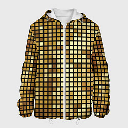 Куртка с капюшоном мужская Золотая мозаика, поверхность диско шара, цвет: 3D-белый