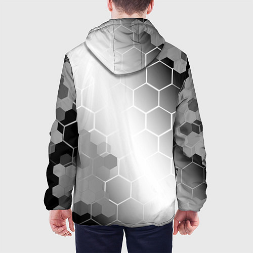 Мужская куртка Dead Space glitch на светлом фоне: надпись, символ / 3D-Белый – фото 4