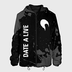 Куртка с капюшоном мужская Date A Live glitch на темном фоне: надпись, символ, цвет: 3D-черный