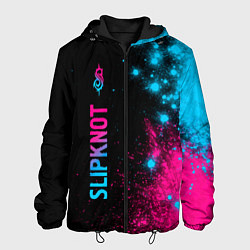 Куртка с капюшоном мужская Slipknot - neon gradient: по-вертикали, цвет: 3D-черный