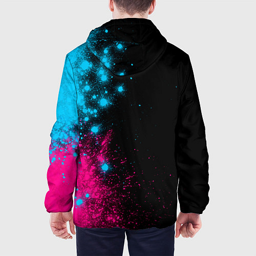 Мужская куртка Slipknot - neon gradient: по-вертикали / 3D-Черный – фото 4