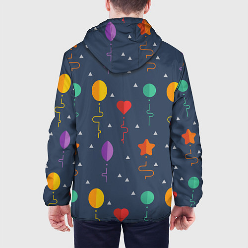 Мужская куртка Праздничные шарики / 3D-Белый – фото 4