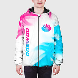 Куртка с капюшоном мужская Daewoo neon gradient style: надпись, символ, цвет: 3D-черный — фото 2