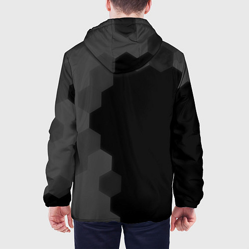 Мужская куртка Portal glitch на темном фоне: по-вертикали / 3D-Черный – фото 4