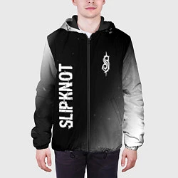 Куртка с капюшоном мужская Slipknot glitch на темном фоне: надпись, символ, цвет: 3D-черный — фото 2