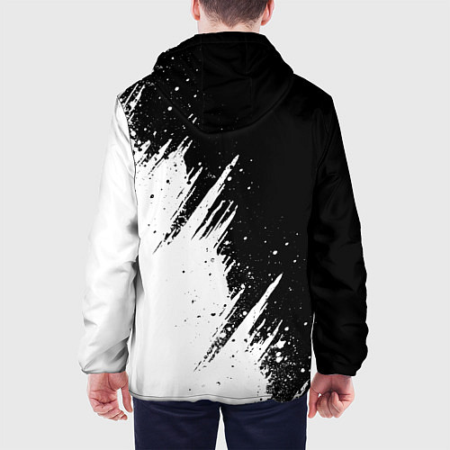 Мужская куртка Ауди - белые потертости / 3D-Белый – фото 4