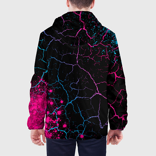 Мужская куртка Rust - neon gradient: надпись, символ / 3D-Черный – фото 4