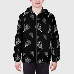 Куртка с капюшоном мужская Каракули сплошной креатив, цвет: 3D-черный — фото 2