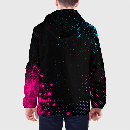 Мужская куртка JoJo Bizarre Adventure - neon gradient: надпись, с / 3D-Черный – фото 4