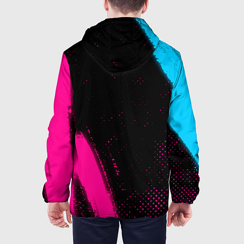 Мужская куртка Ramones - neon gradient: надпись, символ / 3D-Черный – фото 4