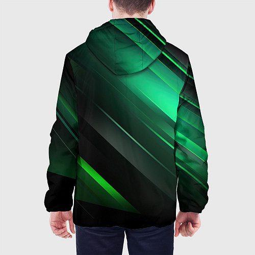 Мужская куртка Black green abstract / 3D-Черный – фото 4