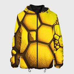 Куртка с капюшоном мужская Желтые объемные плиты, цвет: 3D-черный