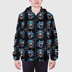 Куртка с капюшоном мужская Shark - pattern, цвет: 3D-черный — фото 2