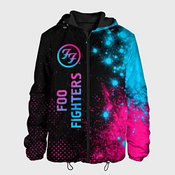 Куртка с капюшоном мужская Foo Fighters - neon gradient: по-вертикали, цвет: 3D-черный