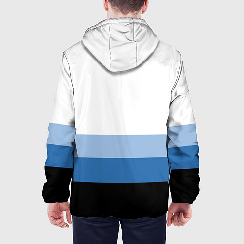 Мужская куртка Полосы синий / 3D-Белый – фото 4