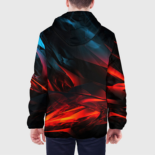 Мужская куртка Red black abstract / 3D-Белый – фото 4