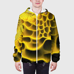 Куртка с капюшоном мужская Yellow background, цвет: 3D-белый — фото 2