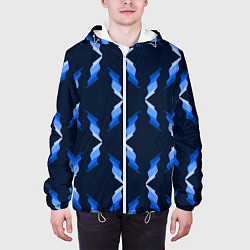 Куртка с капюшоном мужская Синяя ночь, цвет: 3D-белый — фото 2