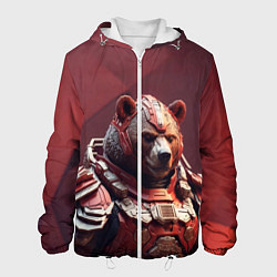 Куртка с капюшоном мужская Бронированный медведь, цвет: 3D-белый