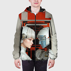Куртка с капюшоном мужская Футуристические андроиды, цвет: 3D-черный — фото 2
