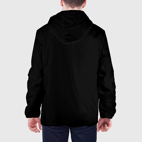 Мужская куртка Хищник на черном фоне / 3D-Белый – фото 4