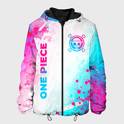 Мужская куртка One Piece neon gradient style: надпись, символ