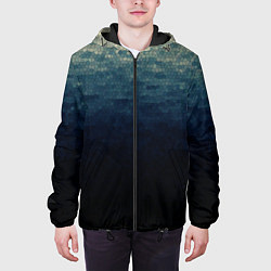 Куртка с капюшоном мужская Мозаика водная гладь, цвет: 3D-черный — фото 2