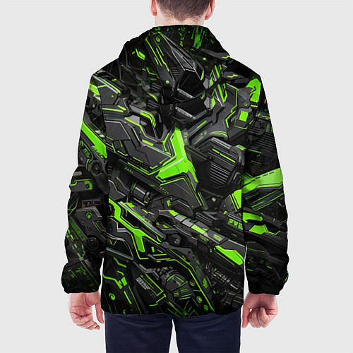 Мужская куртка Текстура киберпанка / 3D-Белый – фото 4