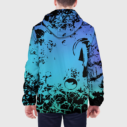 Мужская куртка Неоновый абстрактный фон в граффити стиле / 3D-Черный – фото 4