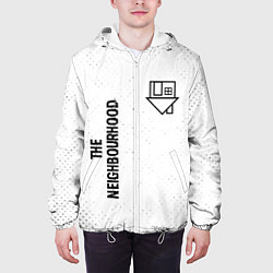Куртка с капюшоном мужская The Neighbourhood glitch на светлом фоне: надпись,, цвет: 3D-белый — фото 2