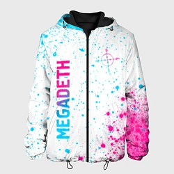 Куртка с капюшоном мужская Megadeth neon gradient style: надпись, символ, цвет: 3D-черный