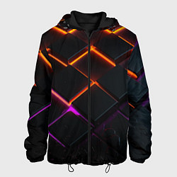 Куртка с капюшоном мужская Неоновые световые плиты, цвет: 3D-черный