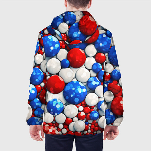 Мужская куртка Шарики в цветах флага РФ / 3D-Черный – фото 4