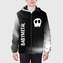 Куртка с капюшоном мужская Babymetal glitch на темном фоне: надпись, символ, цвет: 3D-черный — фото 2