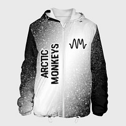 Куртка с капюшоном мужская Arctic Monkeys glitch на светлом фоне: надпись, си, цвет: 3D-белый