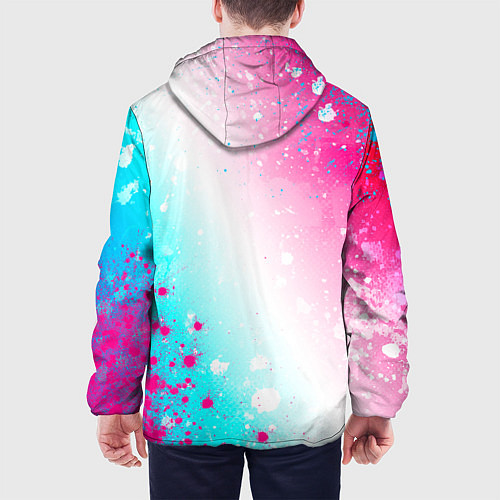 Мужская куртка Three Days Grace neon gradient style: надпись, сим / 3D-Черный – фото 4