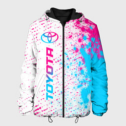 Куртка с капюшоном мужская Toyota neon gradient style: по-вертикали, цвет: 3D-черный