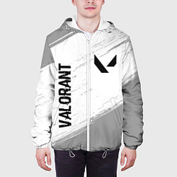 Куртка с капюшоном мужская Valorant glitch на светлом фоне: надпись, символ, цвет: 3D-белый — фото 2