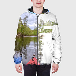 Куртка с капюшоном мужская Реки Подмосковья, цвет: 3D-черный — фото 2